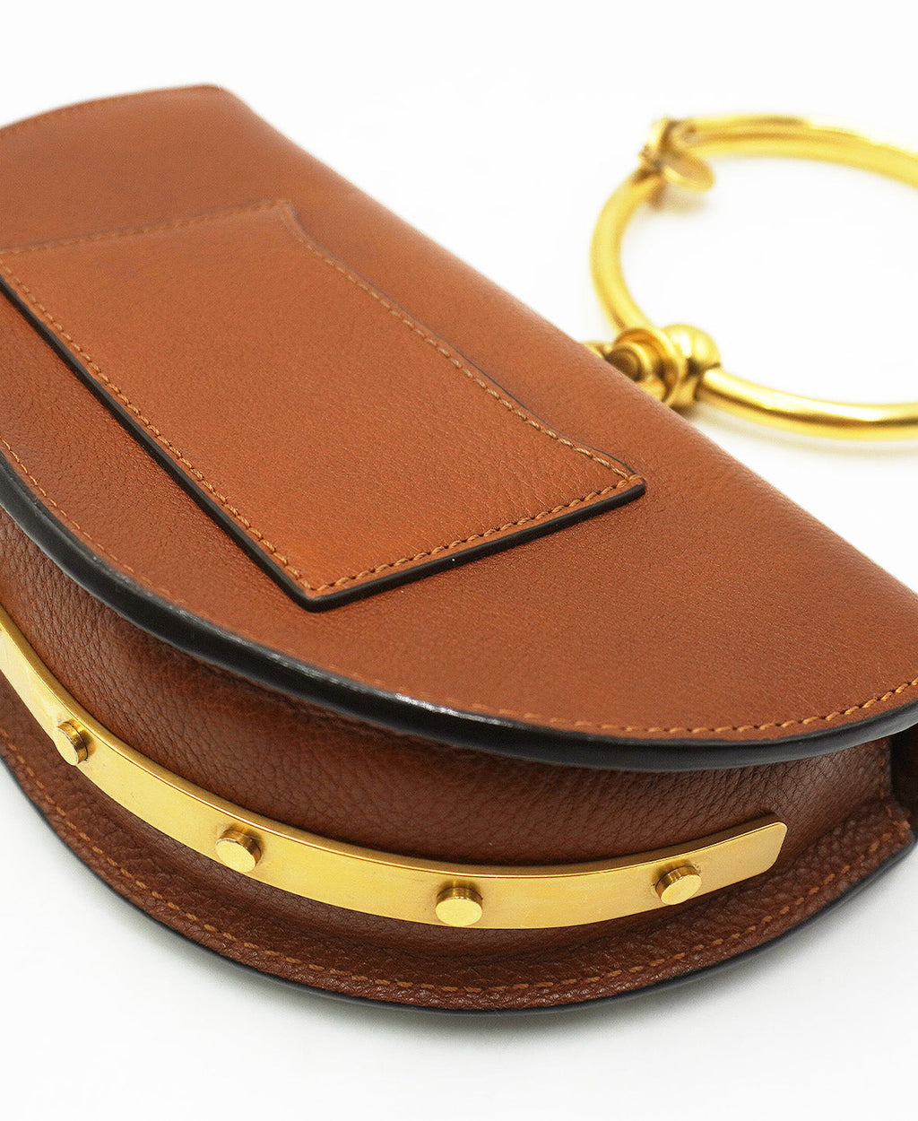 Small Nile Minaudiere Bracelet Bag Caramel