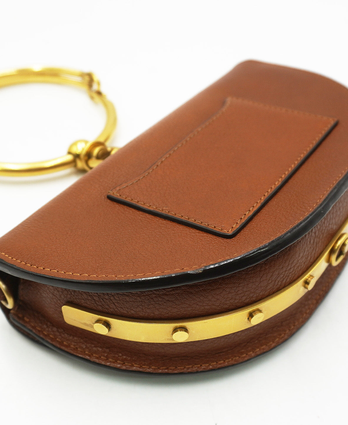 Small Nile Minaudiere Bracelet Bag Caramel