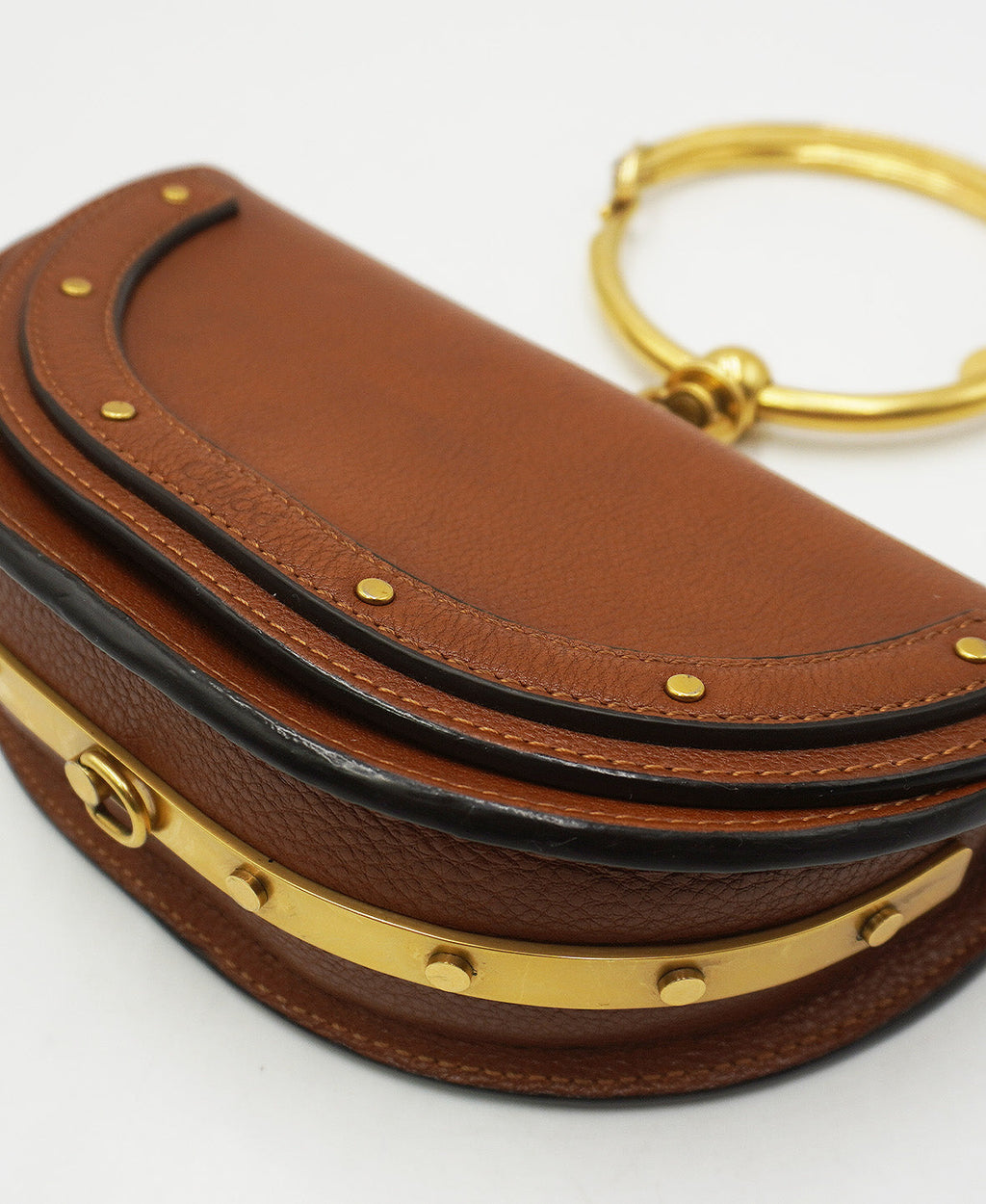 Small Nile Minaudiere Bracelet Bag Caramel