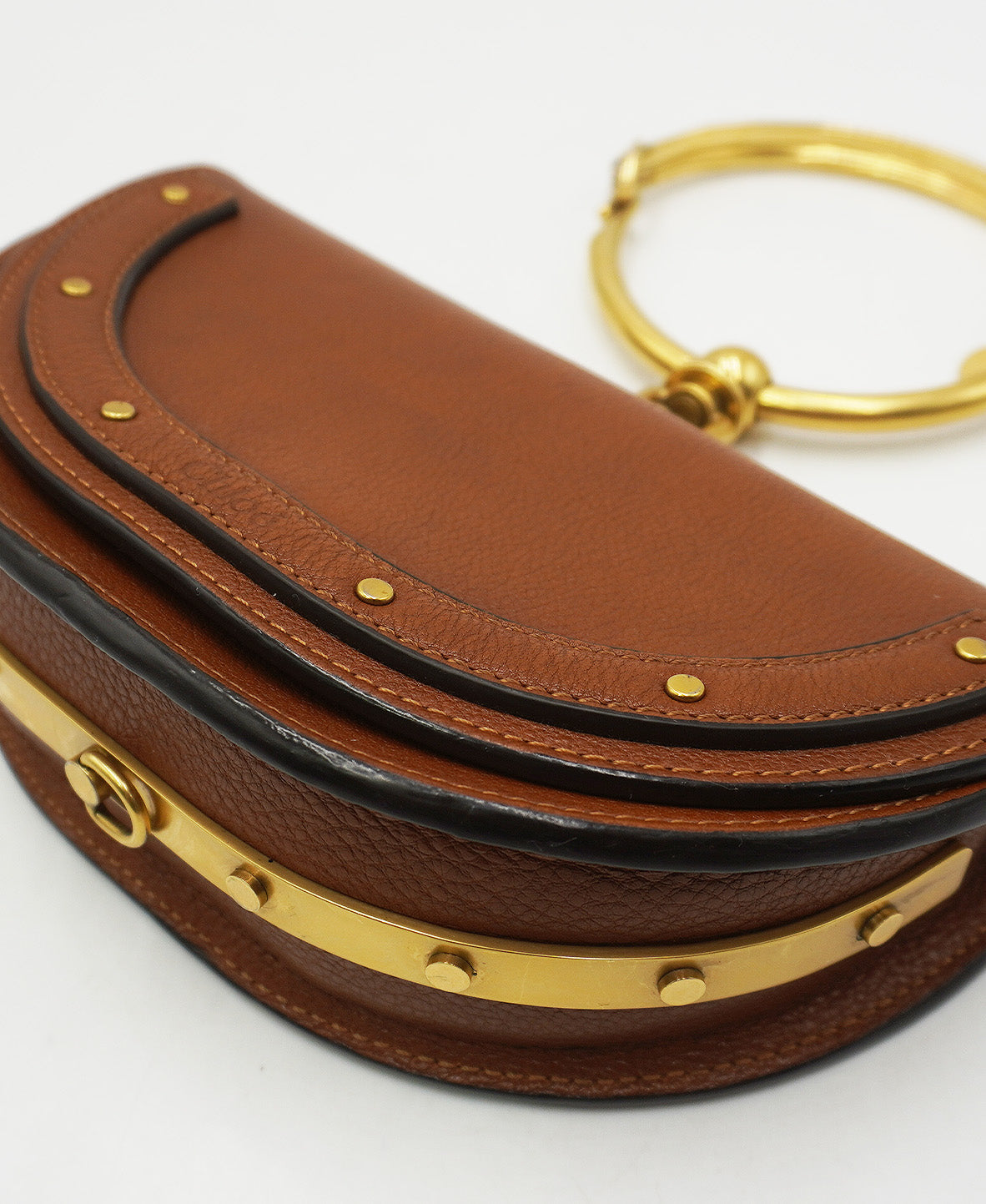 Small Nile Minaudiere Bracelet Bag Caramel