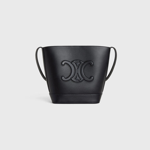 SMALL LEATHER BUCKET BAG TRIOMPHE