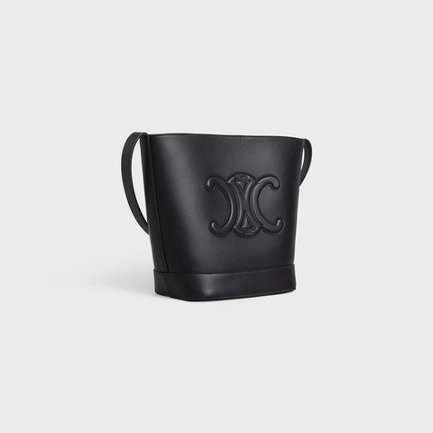 SMALL LEATHER BUCKET BAG TRIOMPHE