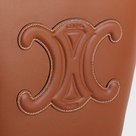 SMALL LEATHER BUCKET BAG TRIOMPHE