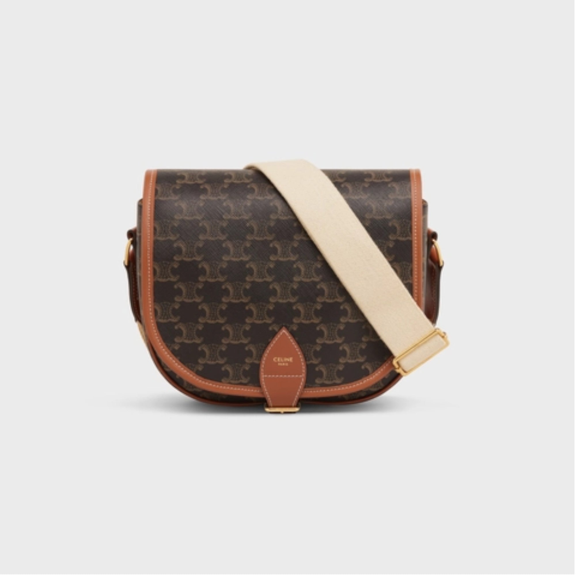 LARGE FOLCO BAG WITH STRAP IN TRIOMPHE