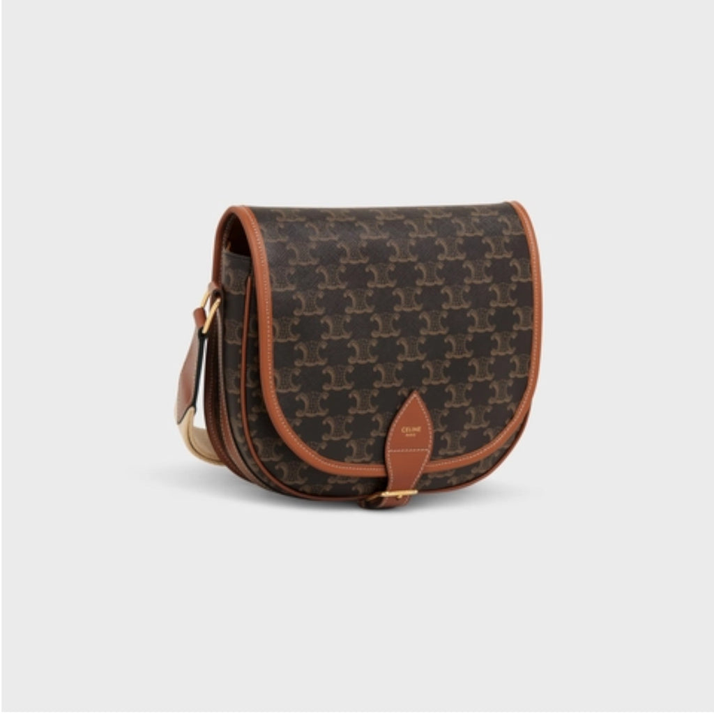 LARGE FOLCO BAG WITH STRAP IN TRIOMPHE