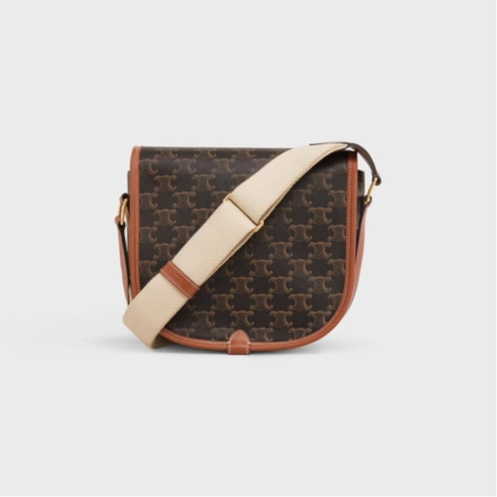LARGE FOLCO BAG WITH STRAP IN TRIOMPHE