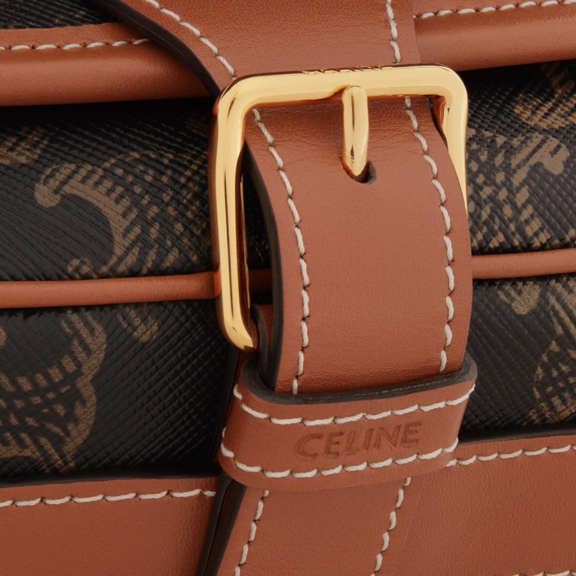 LARGE FOLCO BAG WITH STRAP IN TRIOMPHE