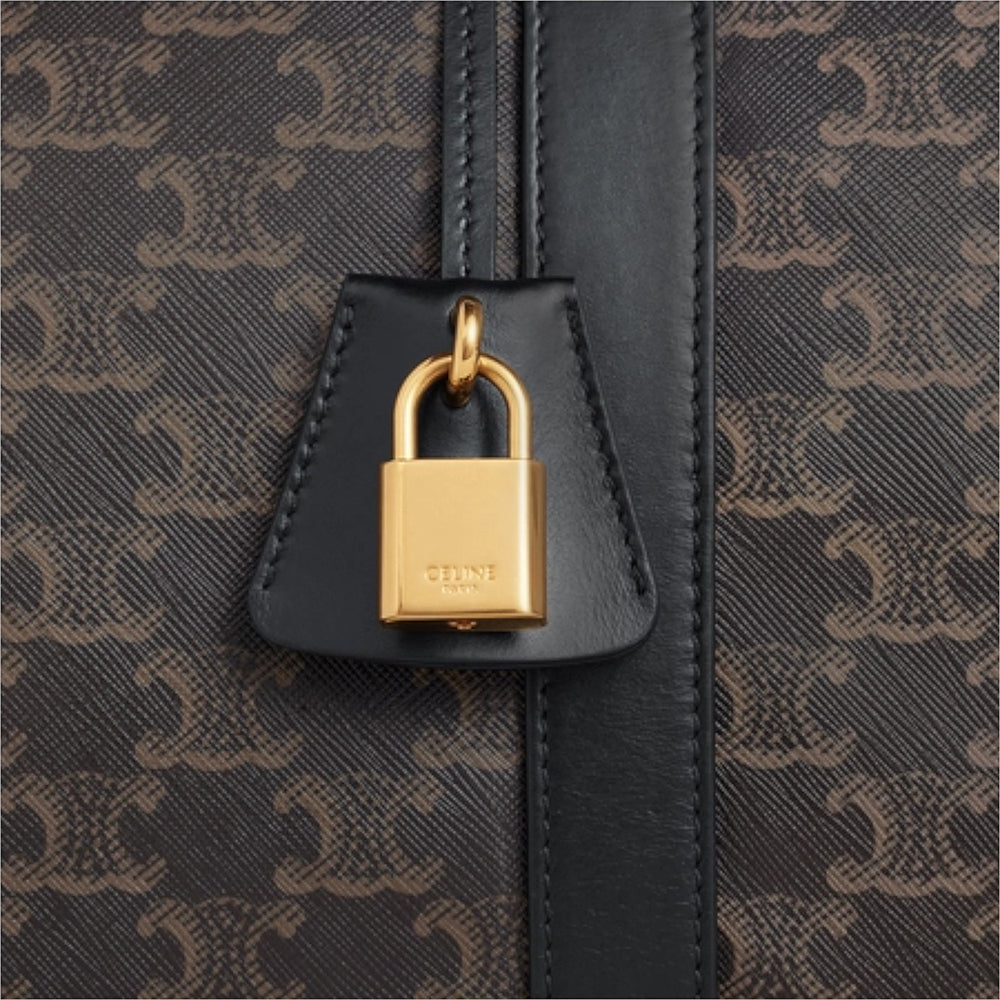 MEDIUM TRAVEL BAG IN TRIOMPHE CANVAS AND CALFSKIN
