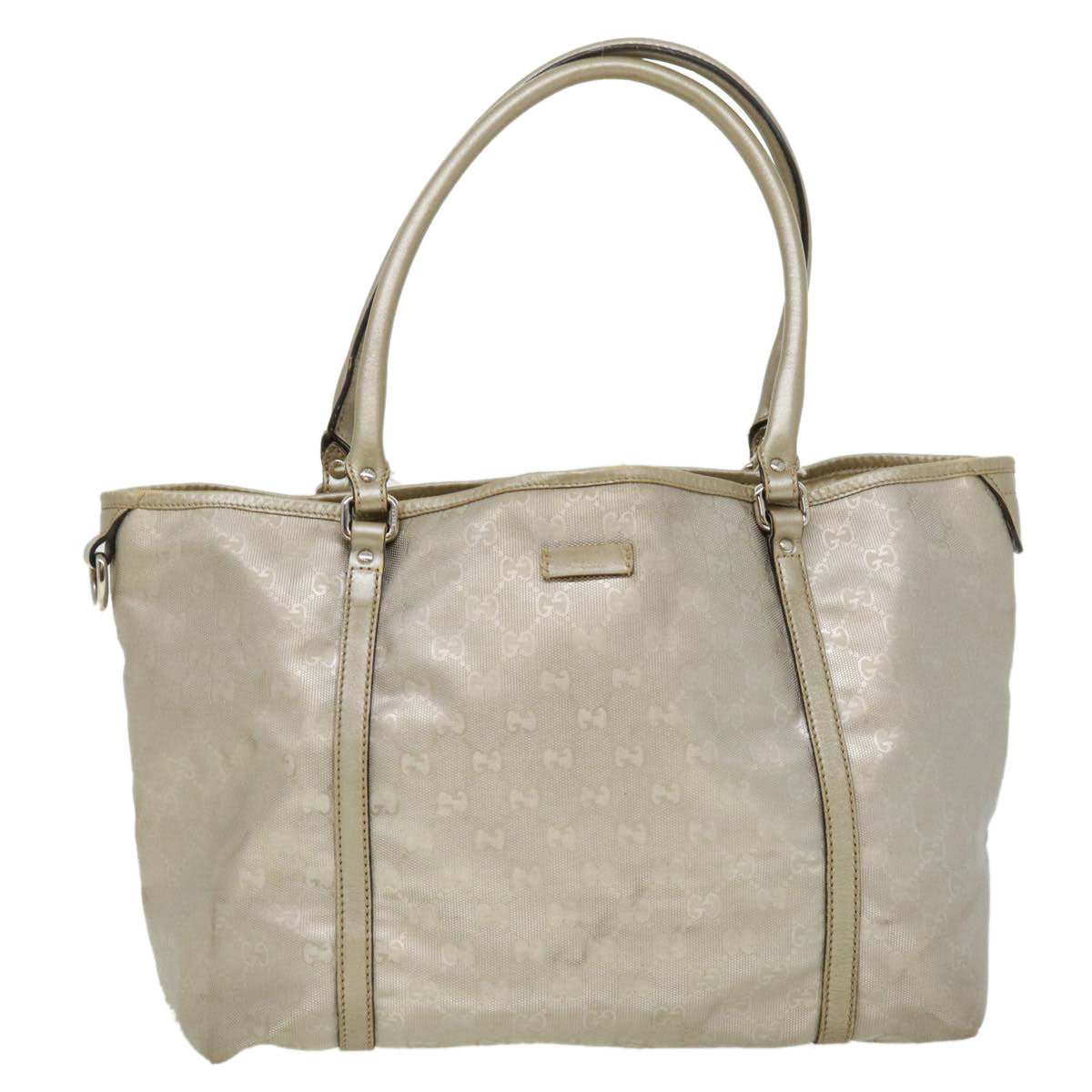 GUCCI GG Canvas Tote Bag Silver cl184