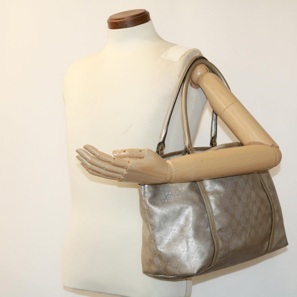 GUCCI GG Canvas Tote Bag Silver cl184