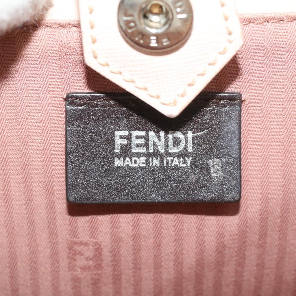 FENDI Hand Bag Leather Pink Silver beige cl260