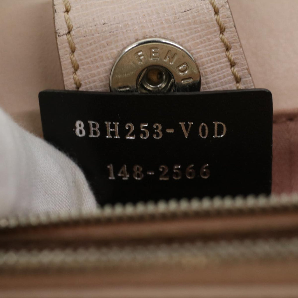FENDI Hand Bag Leather Pink Silver beige cl260