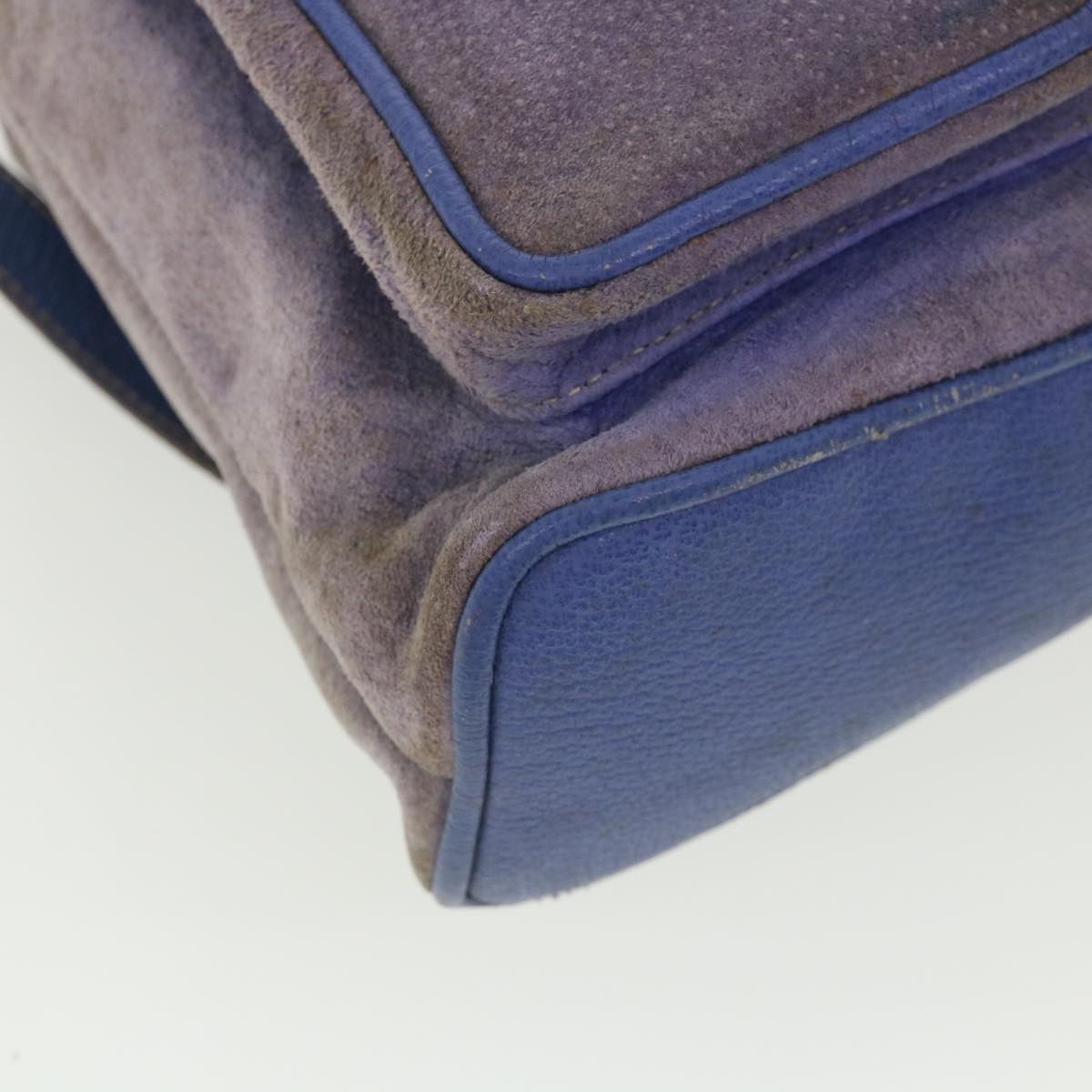 GUCCI Backpack Suede Leather Blue cl359