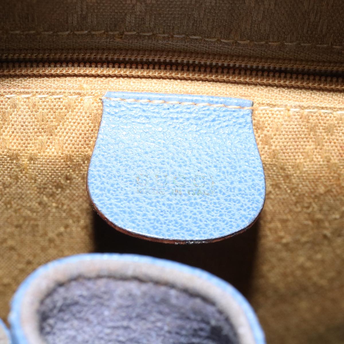 GUCCI Backpack Suede Leather Blue cl359