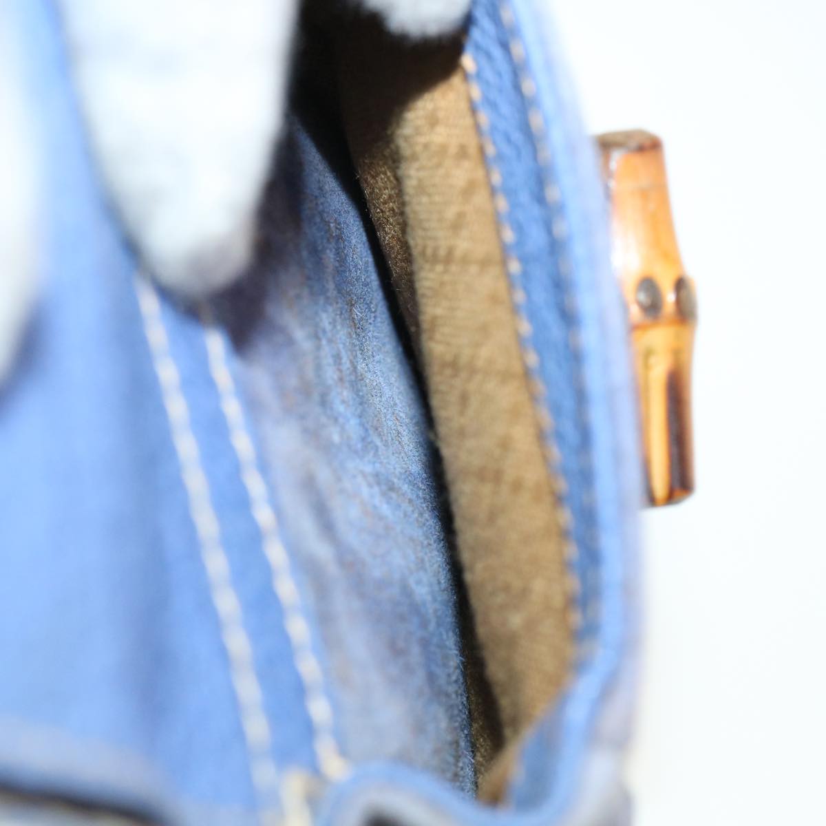 GUCCI Backpack Suede Leather Blue cl359