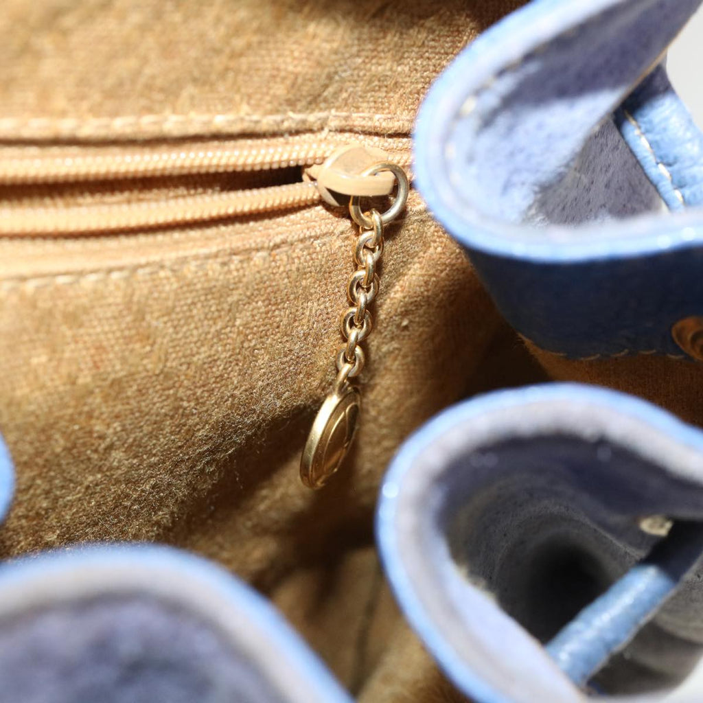 GUCCI Backpack Suede Leather Blue cl359