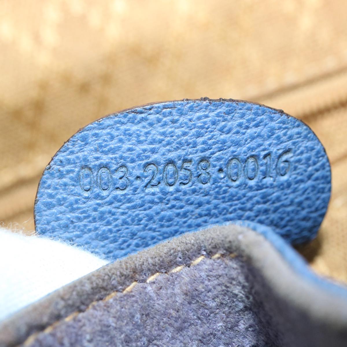 GUCCI Backpack Suede Leather Blue cl359