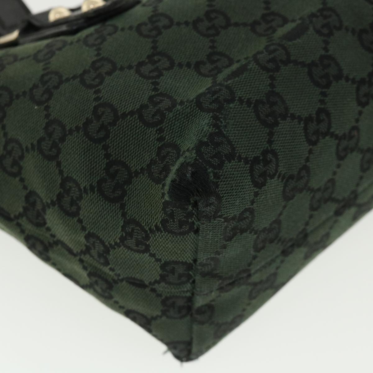GUCCI GG Canvas Hand Bag Green 257249 cl363