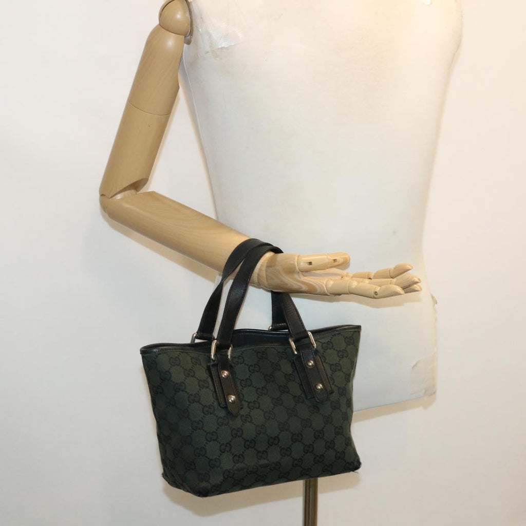 GUCCI GG Canvas Hand Bag Green 257249 cl363