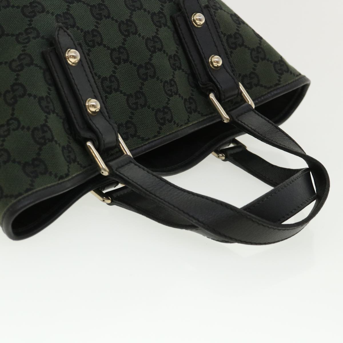 GUCCI GG Canvas Hand Bag Green 257249 cl363