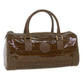 FENDI Zucchino Canvas Hand Bag Enamel Brown cl569