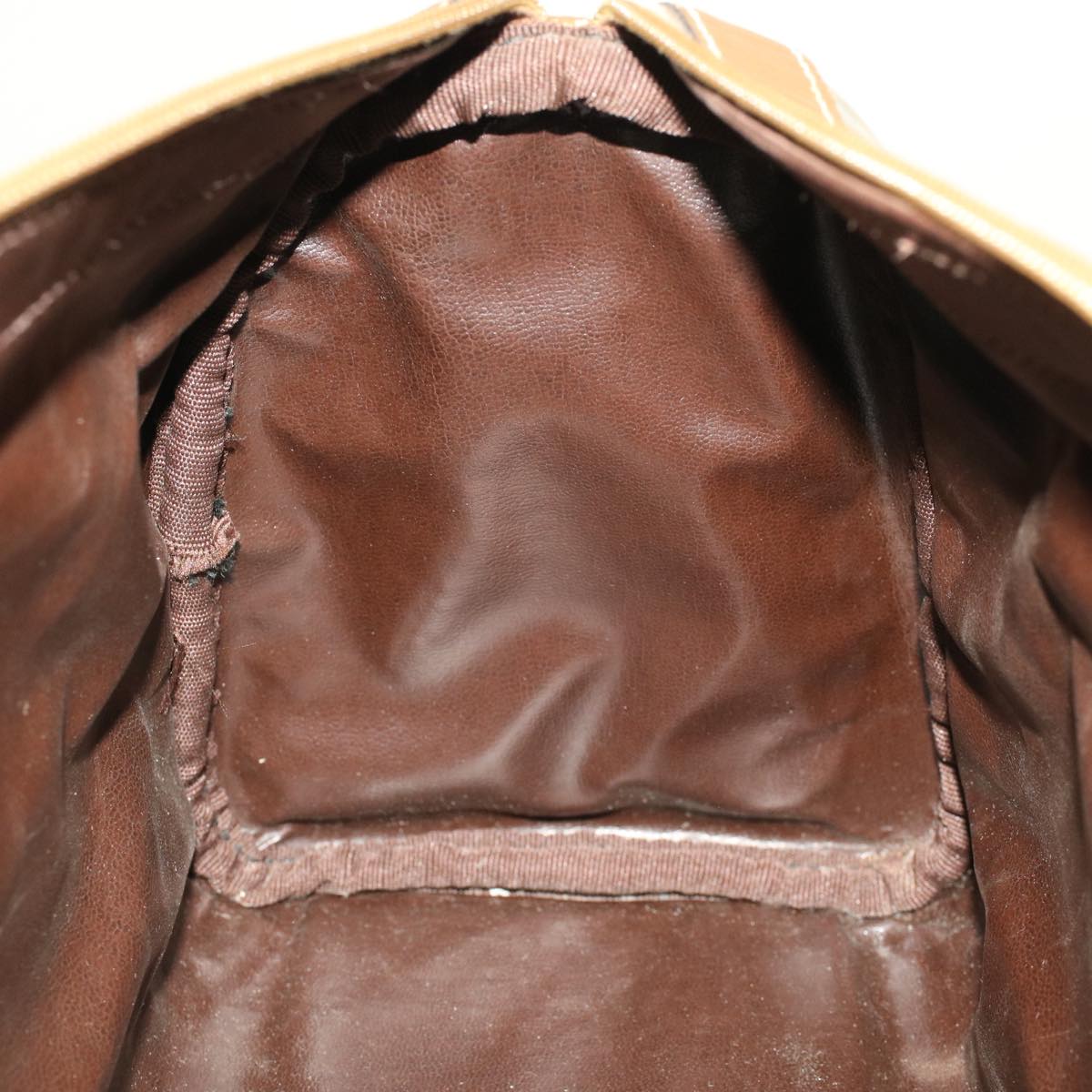 FENDI Zucchino Canvas Hand Bag Enamel Brown cl569
