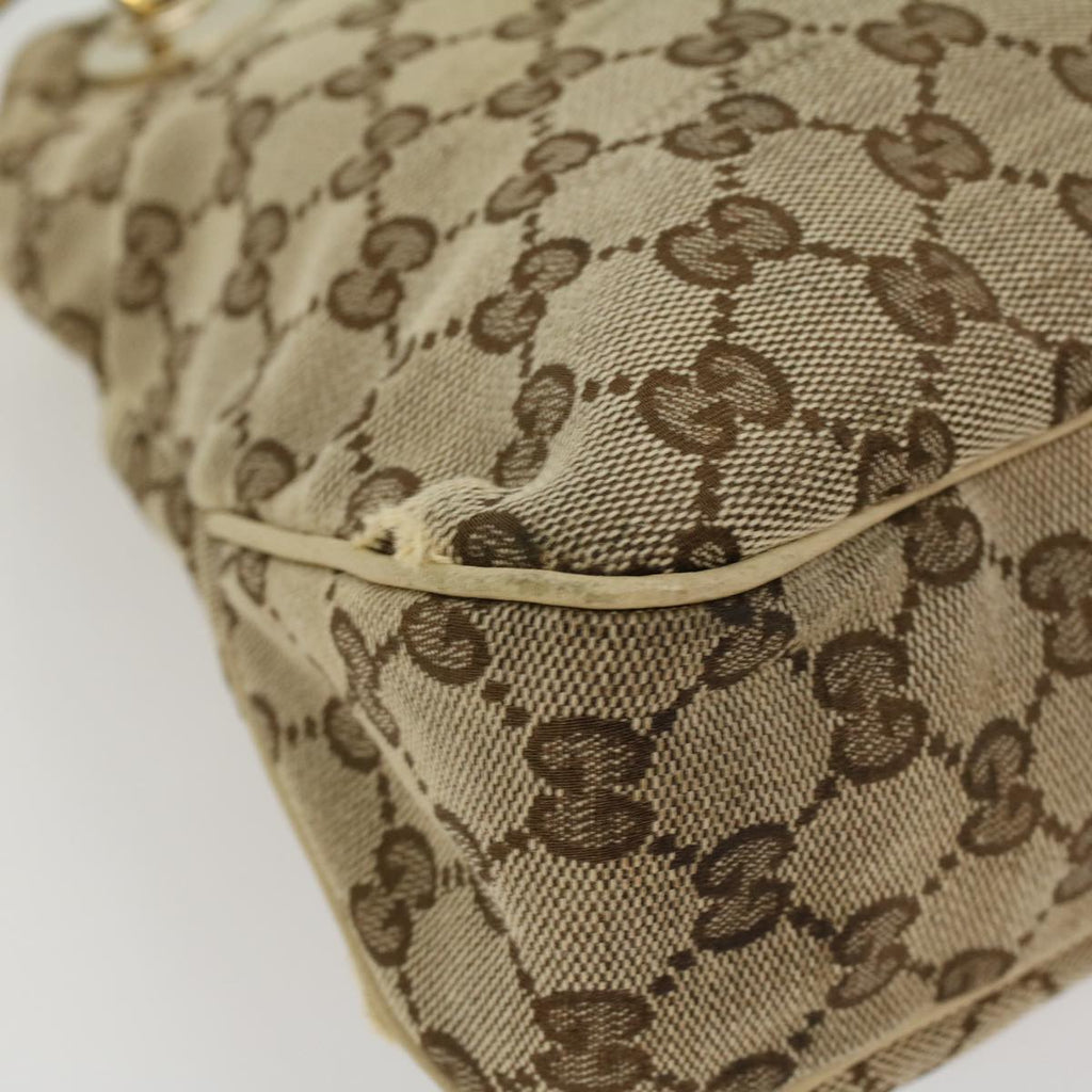 GUCCI GG Canvas Shoulder Bag Beige White 121023 cl571