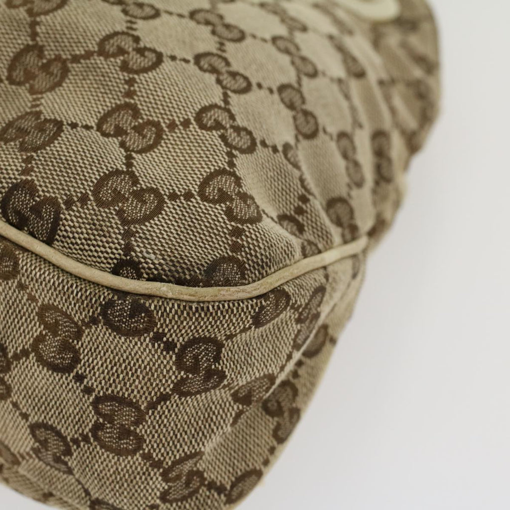 GUCCI GG Canvas Shoulder Bag Beige White 121023 cl571