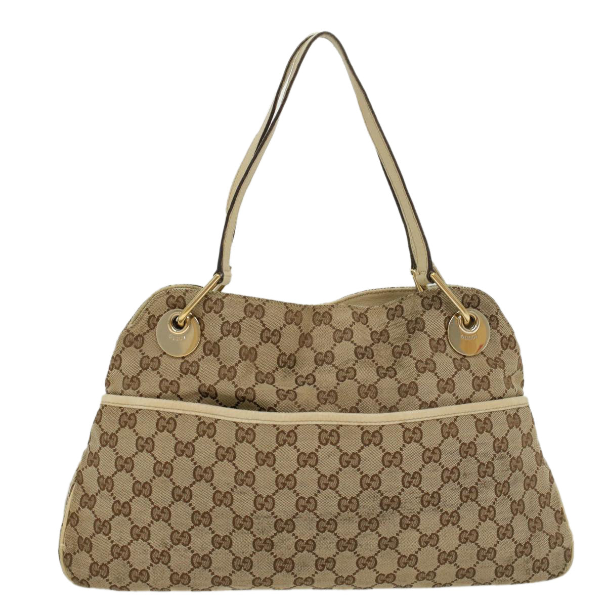 GUCCI GG Canvas Shoulder Bag Beige White 121023 cl571