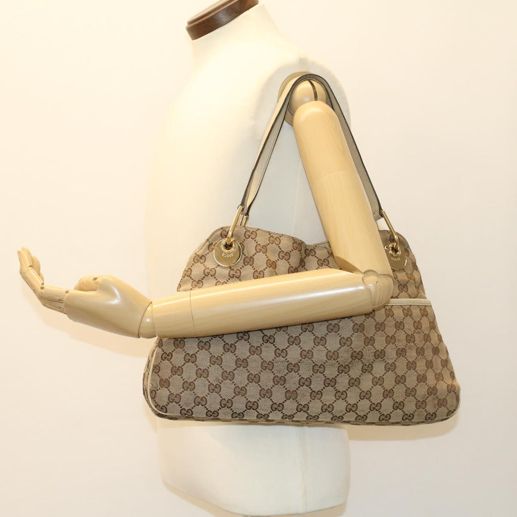 GUCCI GG Canvas Shoulder Bag Beige White 121023 cl571