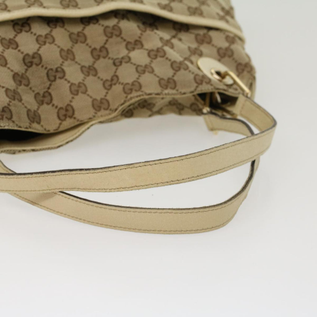 GUCCI GG Canvas Shoulder Bag Beige White 121023 cl571