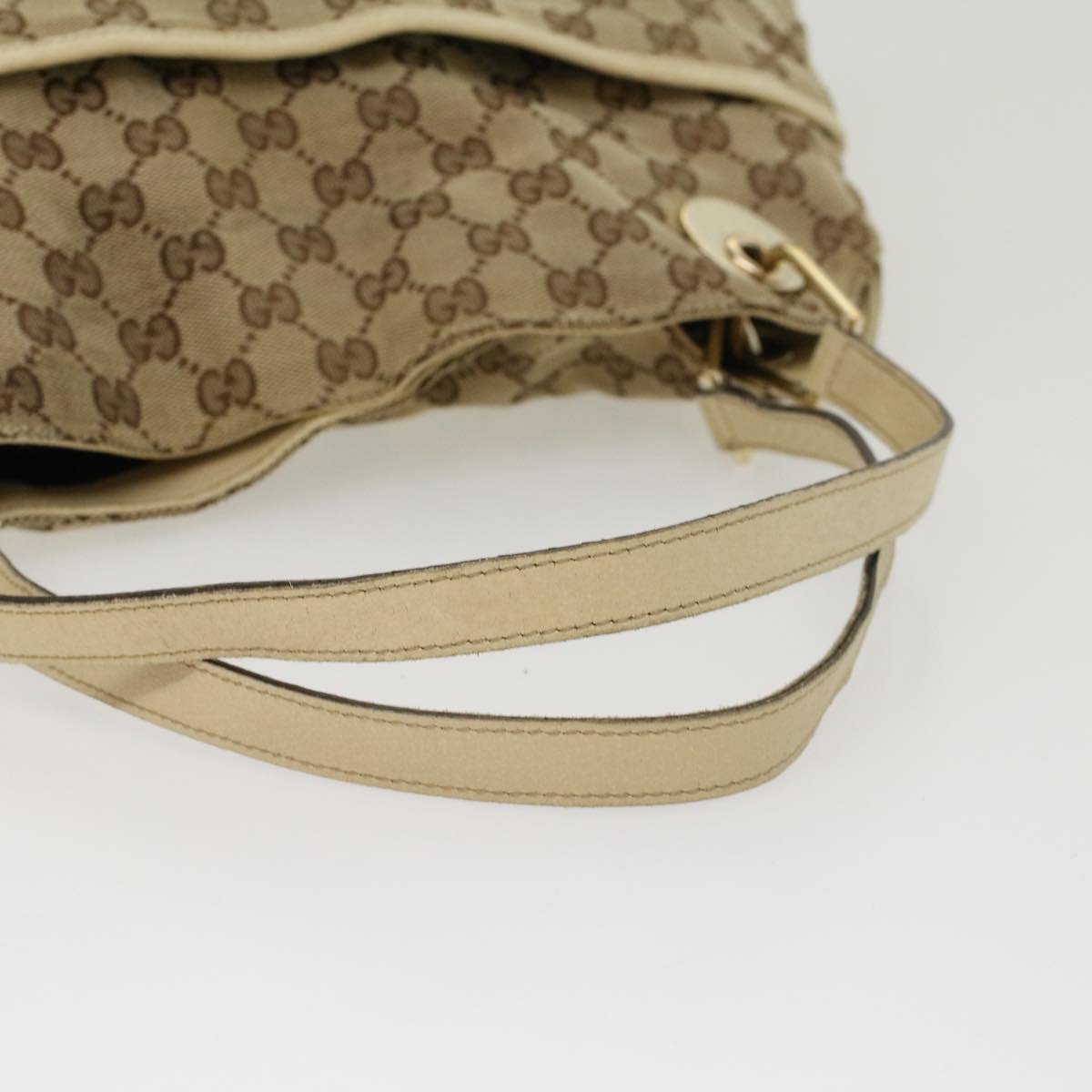 GUCCI GG Canvas Shoulder Bag Beige White 121023 cl571