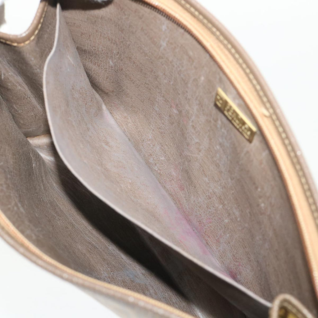 FENDI Zucchino Canvas Clutch Bag Brown cl640