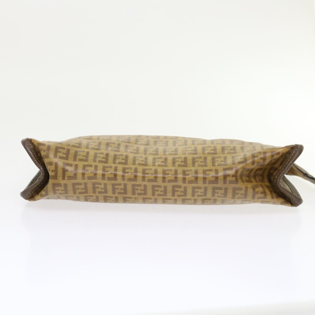 FENDI Zucchino Canvas Clutch Bag Brown cl640