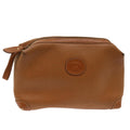 GUCCI Clutch Bag Leather Brown cl659