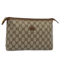 GUCCI GG Canvas Pouch PVC Leather Beige 014 115 6088 cl746