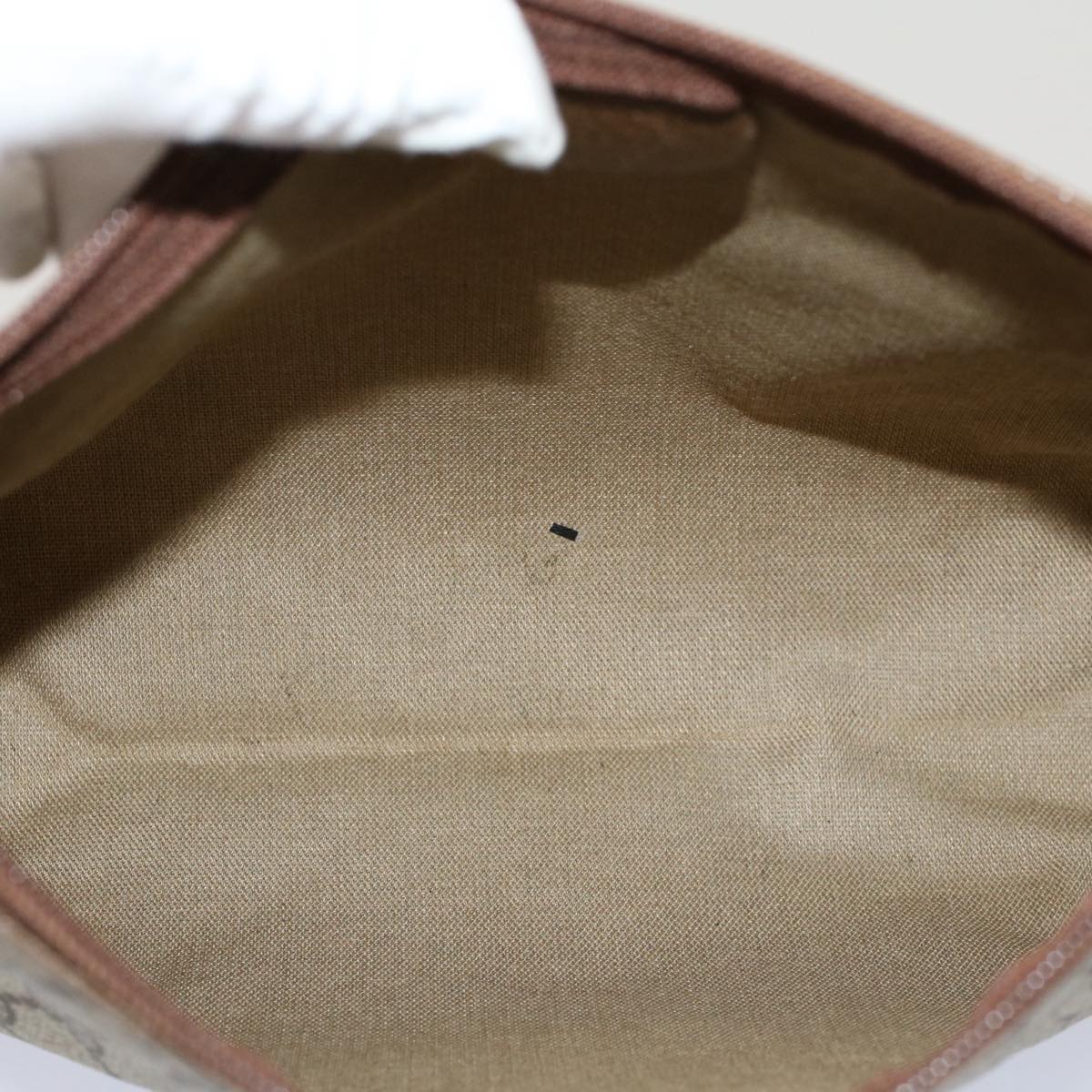 GUCCI GG Canvas Pouch PVC Leather Beige 014 115 6088 cl746