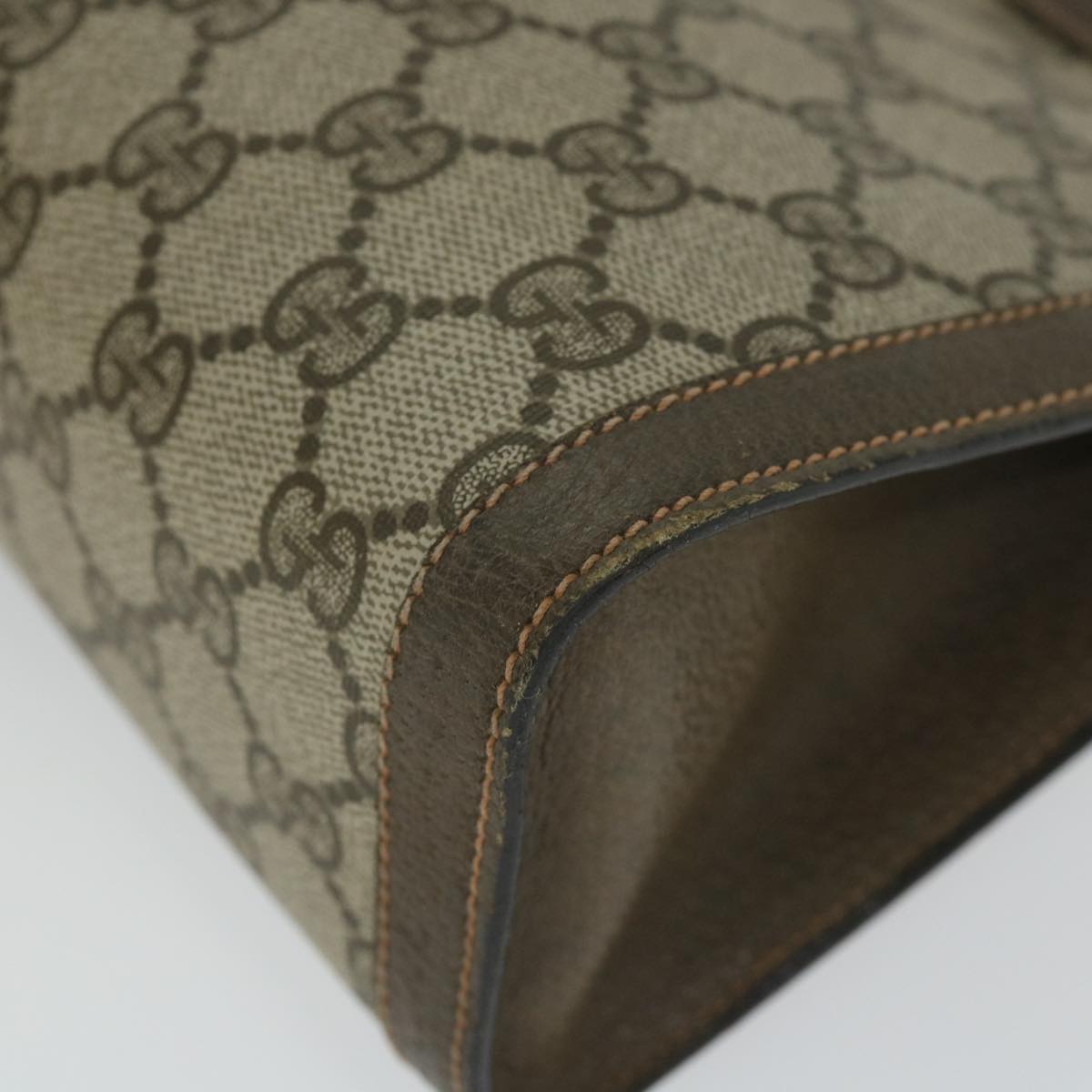 GUCCI GG Supreme Web Sherry Line Clutch Bag Beige Red Green 89 01 002 cl792