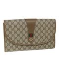 GUCCI GG Supreme Web Sherry Line Clutch Bag Beige Red Green 89 01 031 cl797