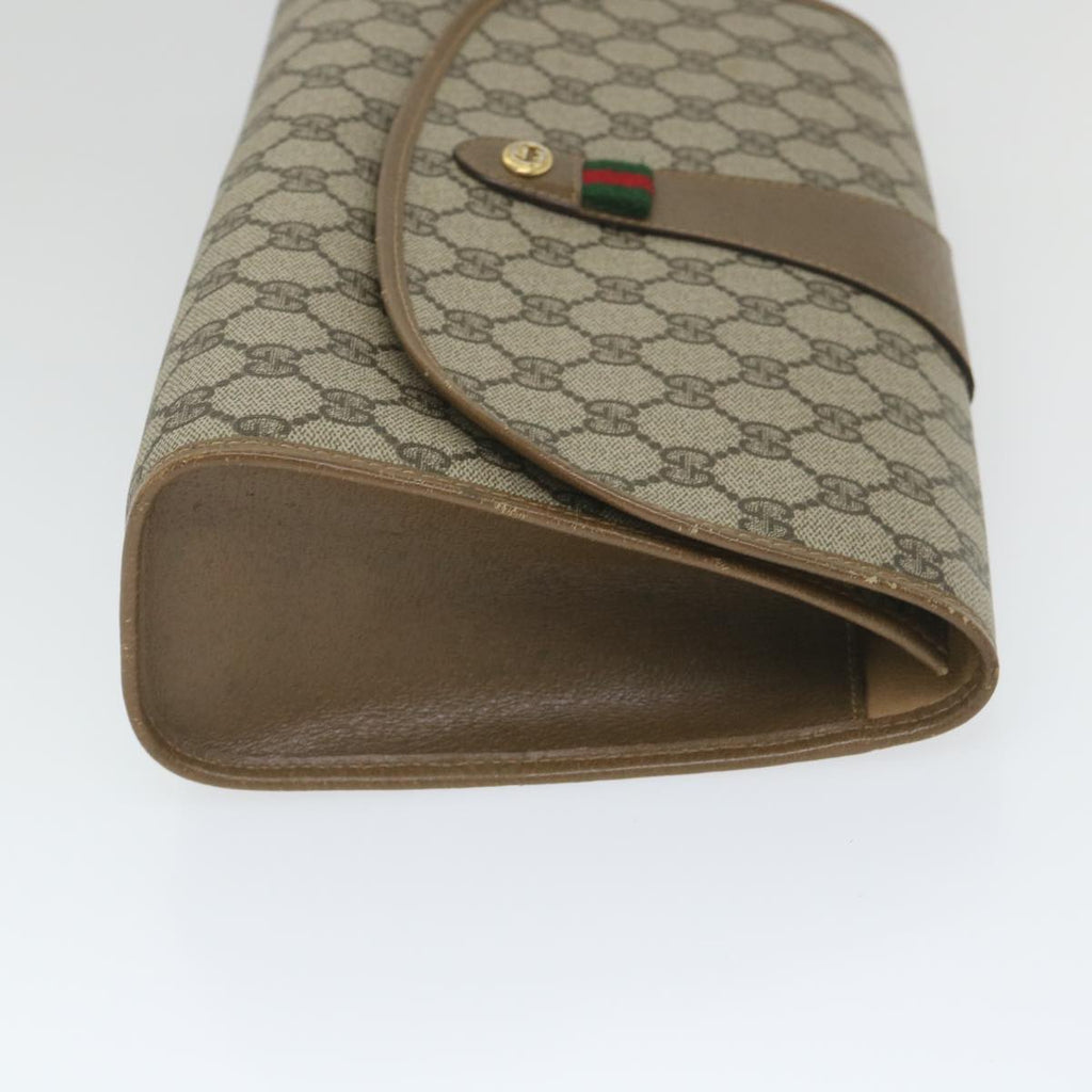 GUCCI GG Supreme Web Sherry Line Clutch Bag Beige Red Green 89 01 031 cl797