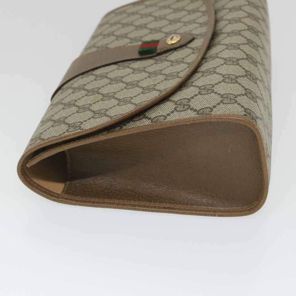 GUCCI GG Supreme Web Sherry Line Clutch Bag Beige Red Green 89 01 031 cl797