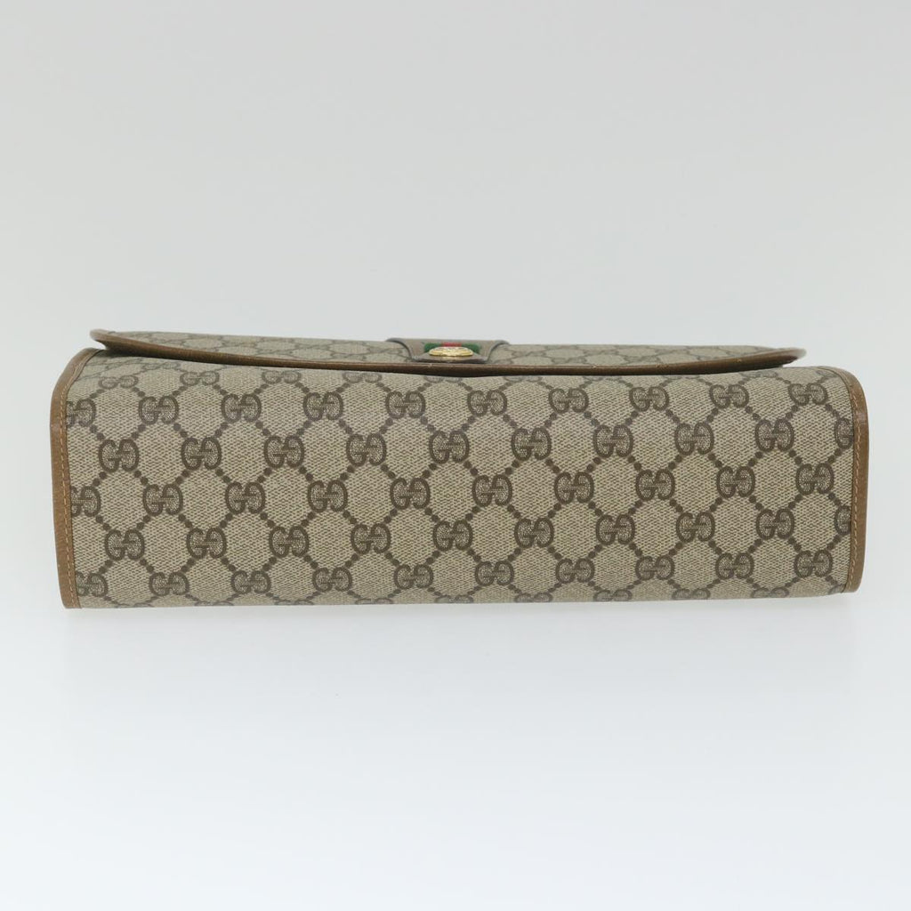 GUCCI GG Supreme Web Sherry Line Clutch Bag Beige Red Green 89 01 031 cl797