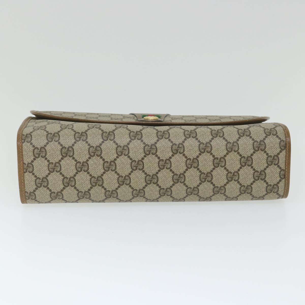 GUCCI GG Supreme Web Sherry Line Clutch Bag Beige Red Green 89 01 031 cl797