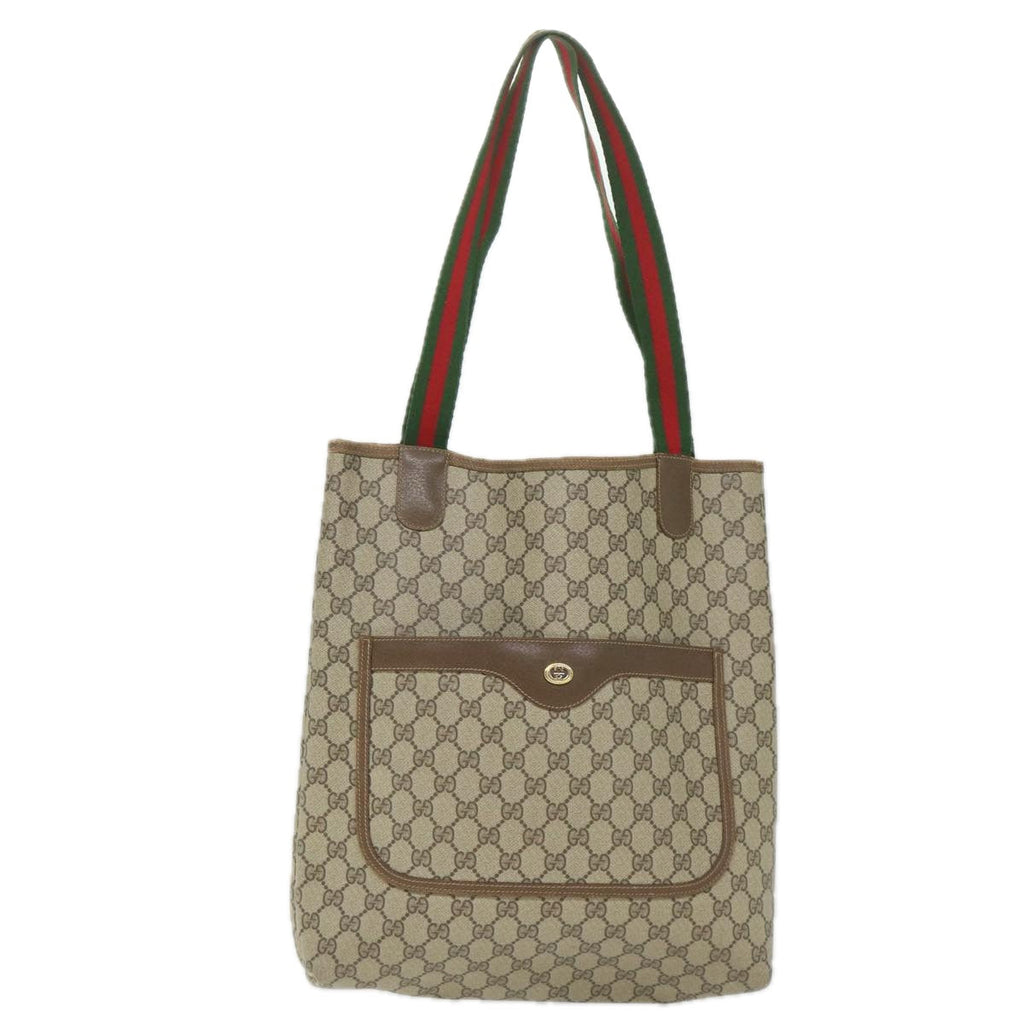 GUCCI GG Supreme Web Sherry Line Tote Bag Beige Red Green 40 02 003 cl801