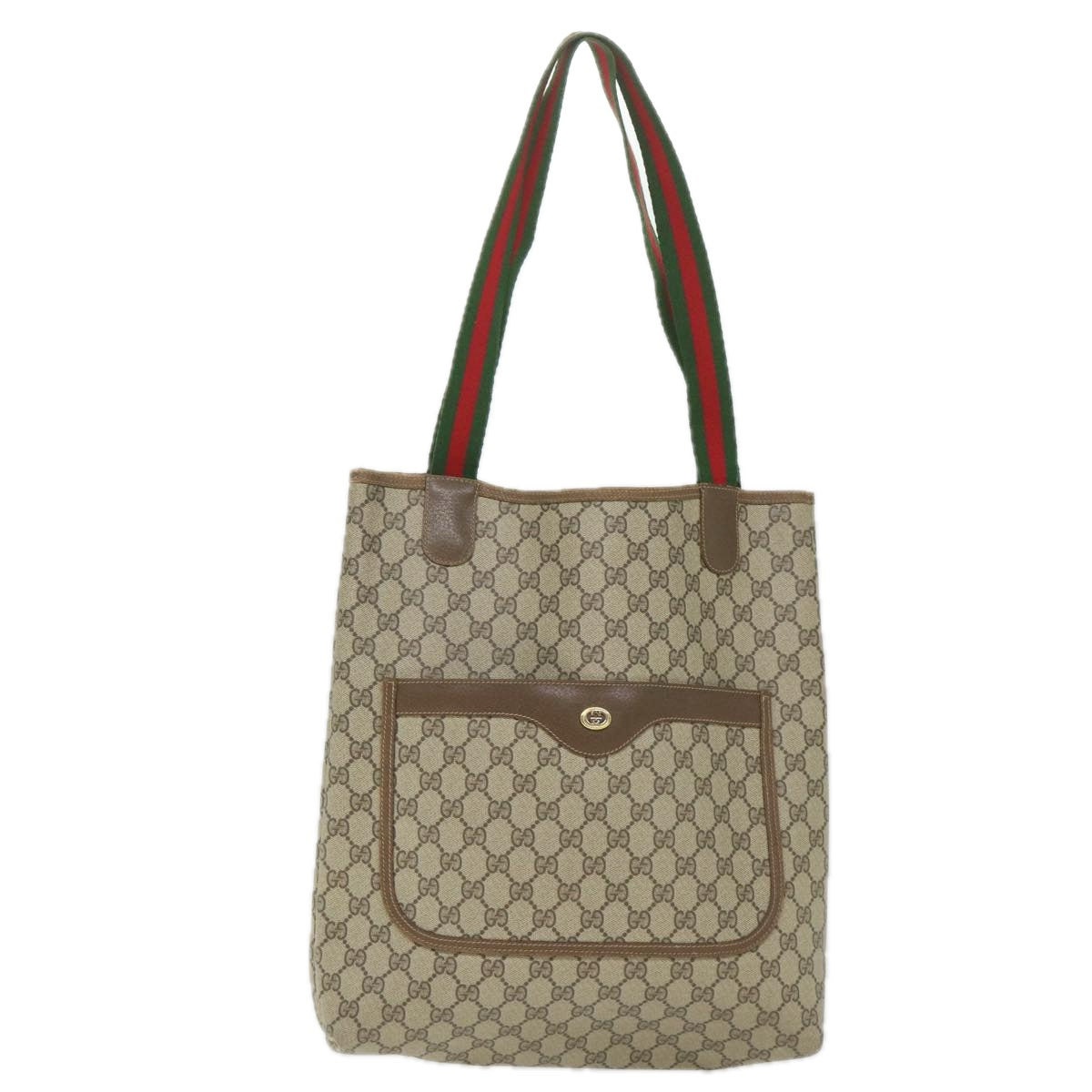 GUCCI GG Supreme Web Sherry Line Tote Bag Beige Red Green 40 02 003 cl801