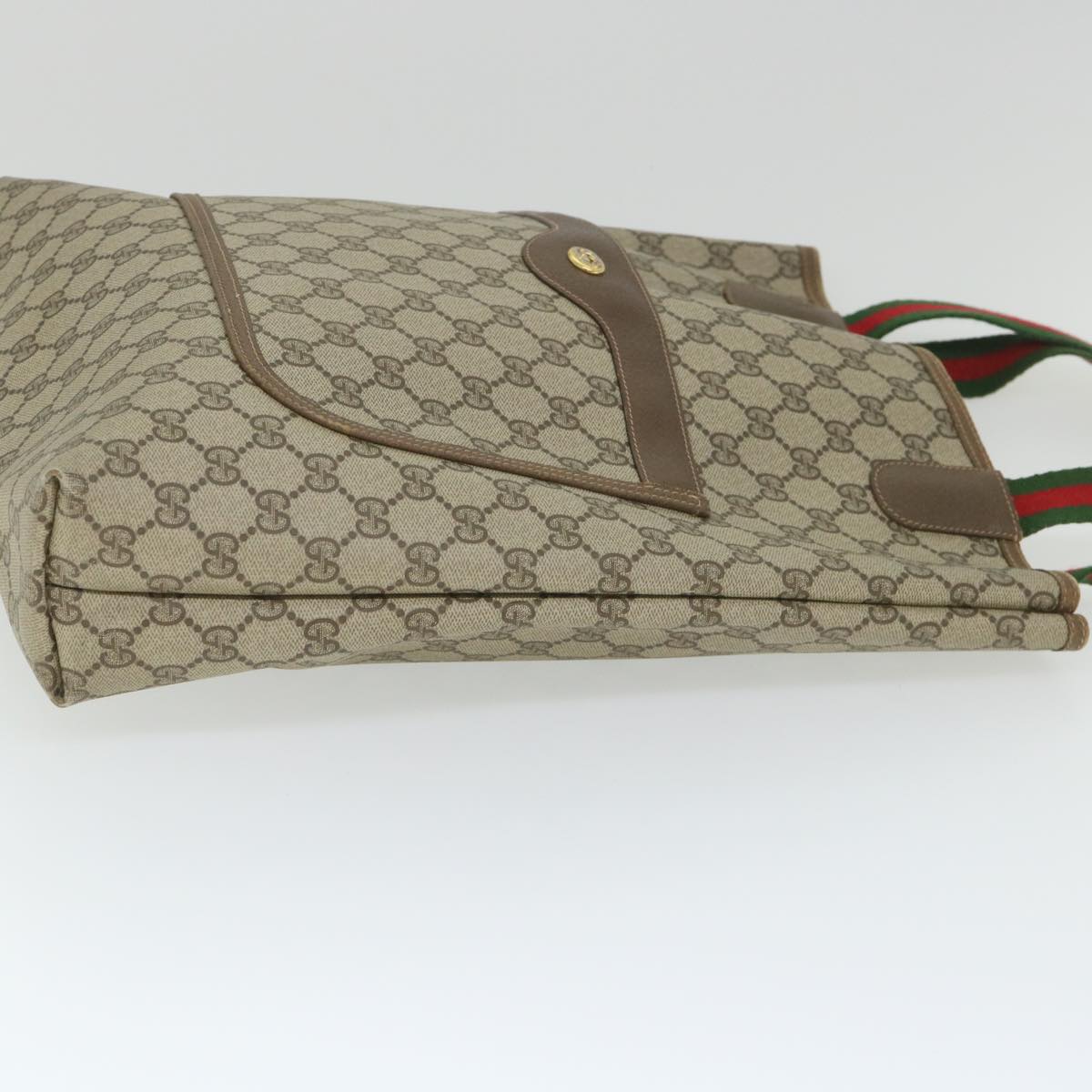 GUCCI GG Supreme Web Sherry Line Tote Bag Beige Red Green 40 02 003 cl801