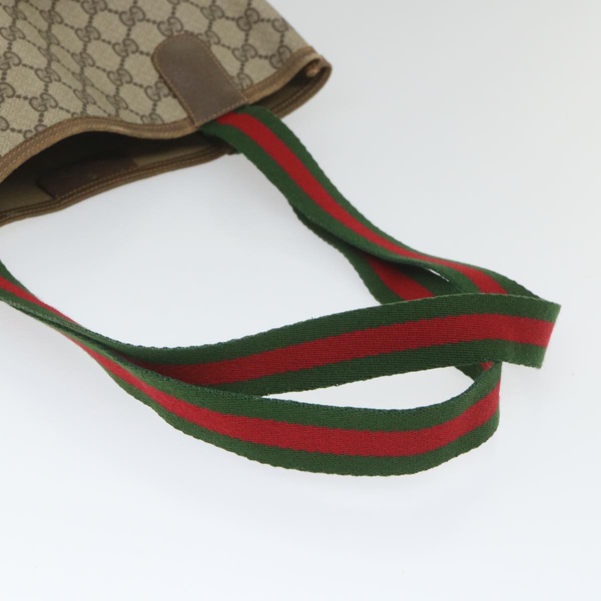 GUCCI GG Supreme Web Sherry Line Tote Bag Beige Red Green 40 02 003 cl801