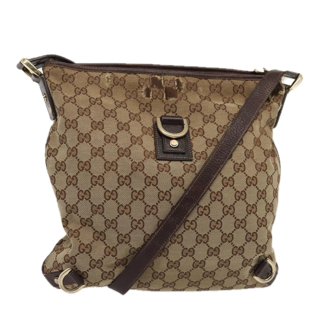 GUCCI GG Canvas Shoulder Bag Beige Brown 131326 cl847