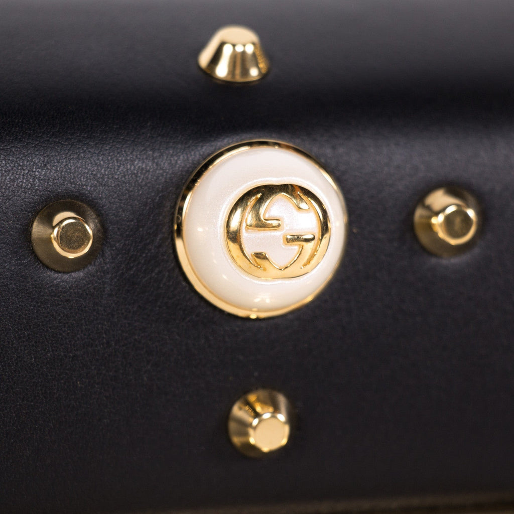 Gucci Padlock Studded Leather Shoulder Bag