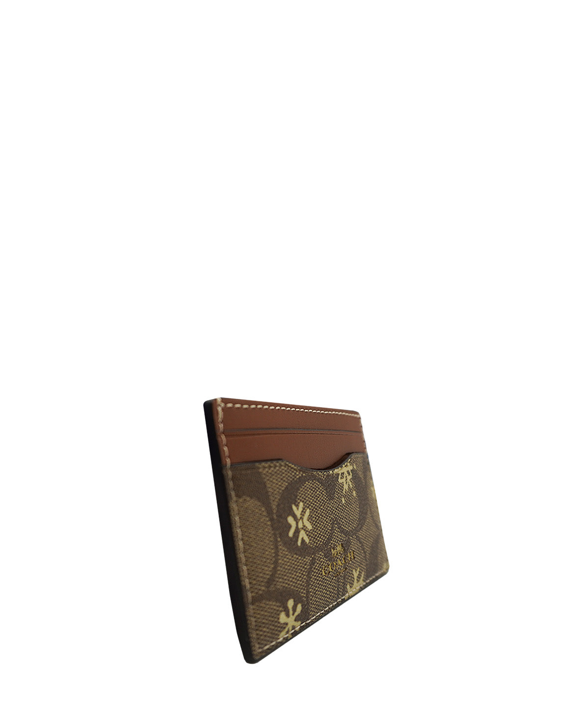 Card Case Signature Canvas Snowflake Print Tan, Multicolor